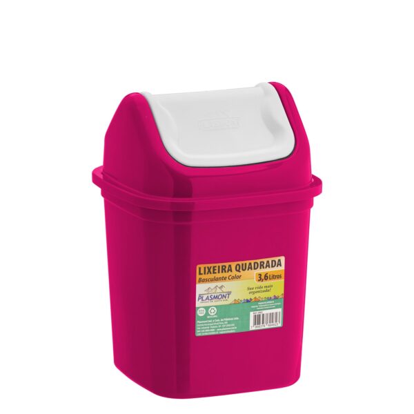 Lixeira Quad. Basculante 3,6 Litros - Color